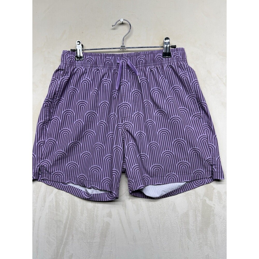 BearBottom Stretch Swim Trunk Men’s Medium 5.5” Purple Lavender Deco Shorts